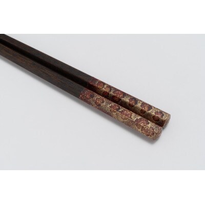 漆天目蒔絵　御箸「光彩」(こうさい)朱系統22.5cm六角形×1膳