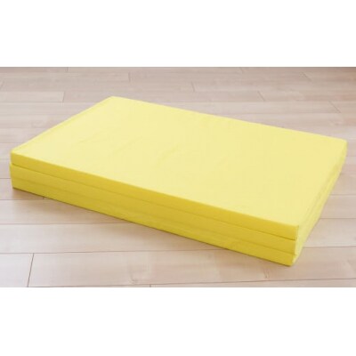 【イエロー】4つ折りマットレス 厚さ5センチ シングル