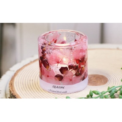 お花を閉じ込めたキャンドルホルダー(ピンク)