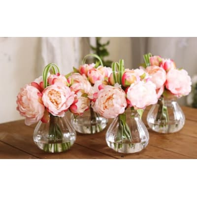 水換え不要!!ピオニー(芍薬)の花瓶に入った花束:Pink【1色】