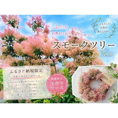 初夏を飾る|ふわふわスモークツリーのリース