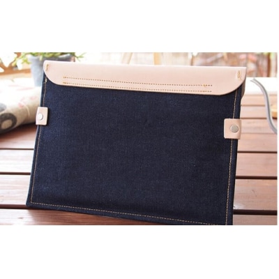 【刻印なし】児島デニム×本革 タブレットスリーブ ( iPad mini・タブレット 対応  )