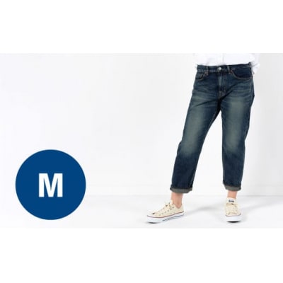 【Mサイズ/ブルー】甘織デニムボーイフレンドアンクル丈パンツ 73388 