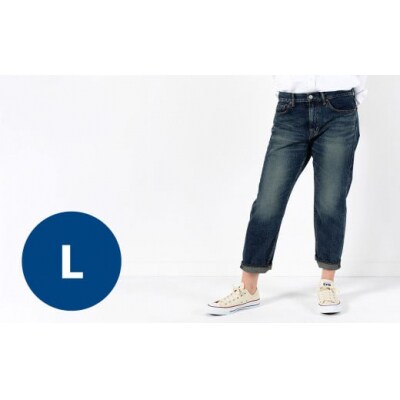 【Lサイズ/ブルー】甘織デニムボーイフレンドアンクル丈パンツ 73388 