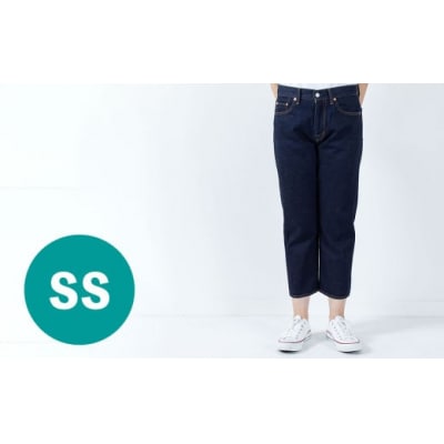 【SSサイズ】甘織デニムボーイフレンドアンクル丈パンツ 73388 DEEPBLUEワンウォッシュ
