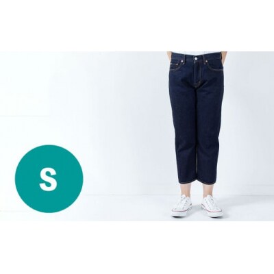 【Sサイズ】甘織デニムボーイフレンドアンクル丈パンツ 73388 DEEPBLUEワンウォッシュ 