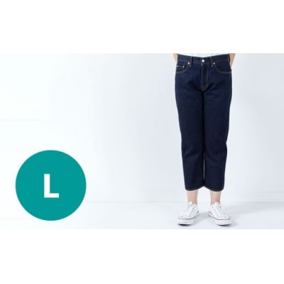 【Lサイズ】甘織デニムボーイフレンドアンクル丈パンツ 73388 DEEPBLUEワンウォッシュ 