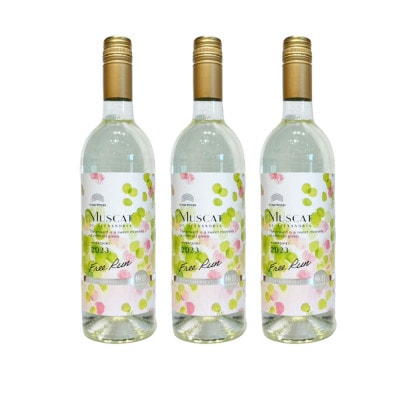 ふなおワイナリー マスカット・オブ・アレキサンドリア フリーラン【極甘口】750ml×3本 化粧箱入