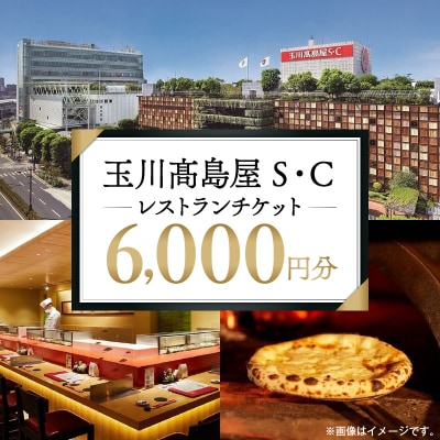 世田谷区ふるさと納税限定　玉川高島屋S・Cレストランチケット(6,000円分)【高島屋選定品】