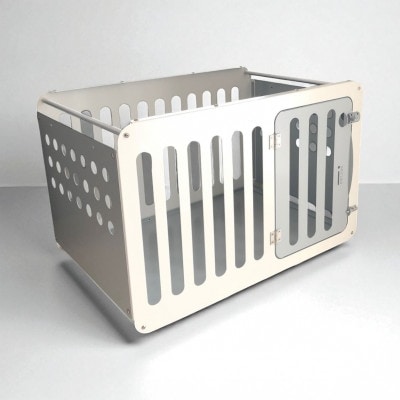 アルミ製犬用ケージ 高級ペットサークル「i100」基本セット【ホワイト×ライトグレー】