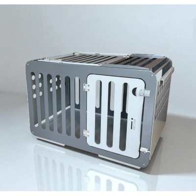 アルミ製犬用ケージ 高級ペットサークル「i100」天版キャスター付き【ダークグレー×ライトグレー】