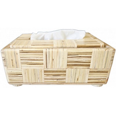 【さとふる限定】ティッシュボックス&スマホスタンド(格子模様)