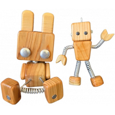 【さとふる限定】スマホスタンド(2個Set)&ウッディーロボット&ピアス(2個Set)