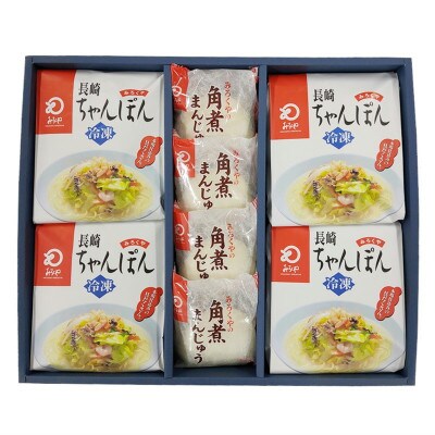 【毎月定期便】【具材付き】長崎ちゃんぽん4食・角煮まんじゅう4個詰合せ[みろく屋](佐々町)全3回
