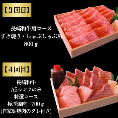 【毎月定期便】焼肉おがわ 小川牧場おすすめ 長崎和牛4種(佐々町)　全4回