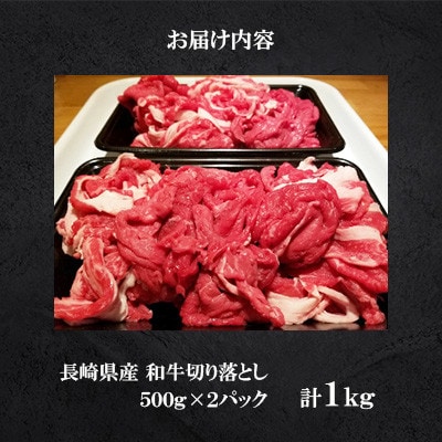 長崎県産和牛切り落とし　1kg(500g×2)　《合同会社肉のマルシン》(佐々町)