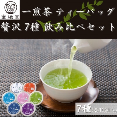 【有機栽培茶】一煎茶 ティーバッグ 贅沢 7種 飲み比べ セット (各3g×10個入)【宝緑園】
