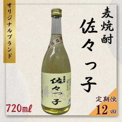【毎月定期便】【酒のタナカ オリジナル】ふるさとの焼酎 佐々っ子 《麦焼酎720ml》全12回