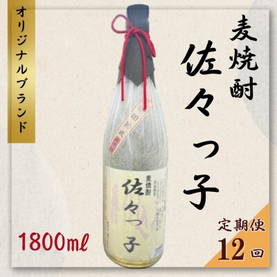 【毎月定期便】【酒のタナカ オリジナル】ふるさとの焼酎 佐々っ子 《麦焼酎1800ml》全12回