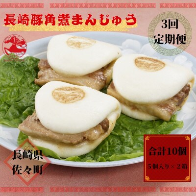 【毎月定期便】長崎豚角煮まんじゅう5個入り×2箱全3回