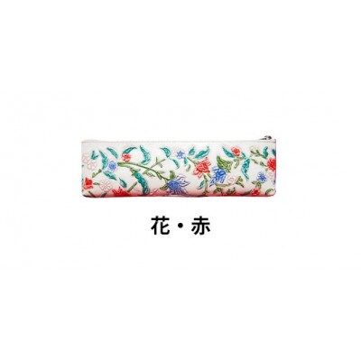 [53657070]姫路革細工 ペンケース「花・赤」