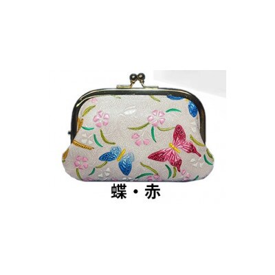 [53657272]姫路革細工 親子がま口「蝶・赤」