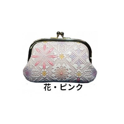 [53657275]姫路革細工 親子がま口「花・ピンク」