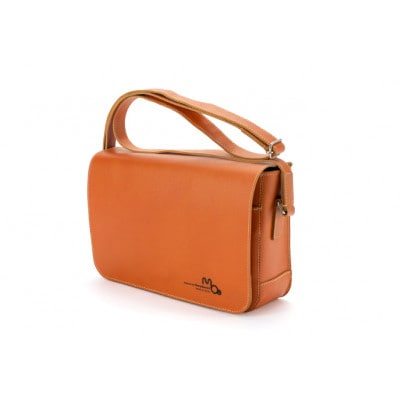 姫路レザーのシンプルなミニショルダーバッグ(A5サイズ)レンガ[53656175]