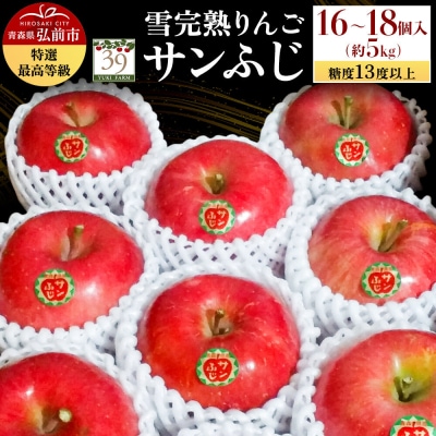 雪完熟りんご 最上級 糖度13度以上 特選サンふじ 約5kg|24_yuk-080501