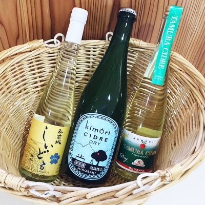 弘前シードル 飲み比べ3種セット【ドライ】各1本 詰め合わせ 果実酒|24_hcn-010101