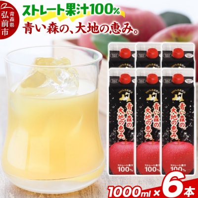 ストレートりんごジュース 1000ml×6本|24_bny-010601
