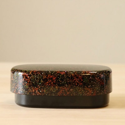 津軽塗 弁当箱(唐塗 貝蒔 呂)|24_tnk-290101a