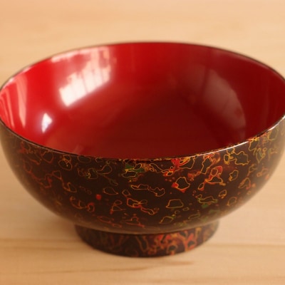 津軽塗 夫婦汁椀(唐塗 呂・赤)|24_tnk-340101a