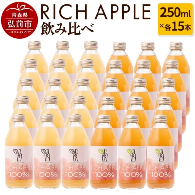 りんごジュース RICH APPLE飲み比べ 30本セット|24_gnk-033001