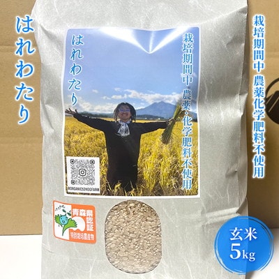 栽培期間中農薬化学肥料不使用 はれわたり 玄米 5kg[No.5228-1603]