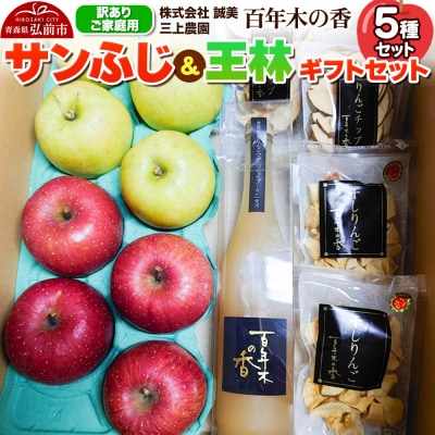 りんご【訳あり】百年木の香 三上農園 サンふじ 王林 ギフトセット|24_mkn-100101