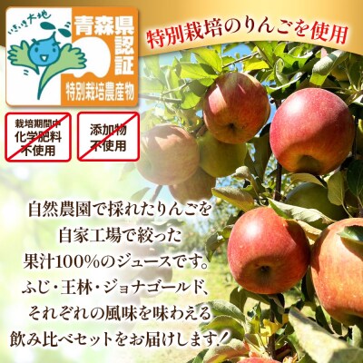 《2ヶ月ごと3回お届け》3種のりんごジュース 1L×6本 無添加|24_apc-020603