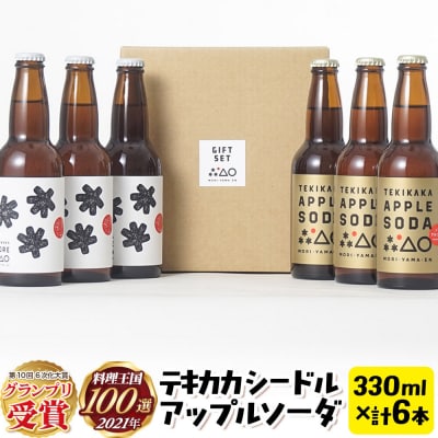 テキカカシードル & アップルソーダ 各330ml×3本 計6本|24_mye-110601