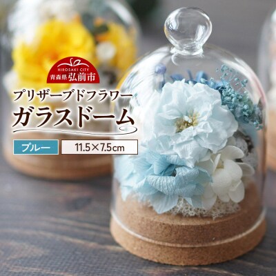プリザーブドフラワー ガラスドーム【ブルー】1個|24_sra-020101c
