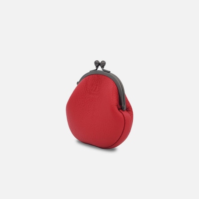 手縫いのがま口 牛革 【ポムデポポタン りんごの赤】|24_vou-010101