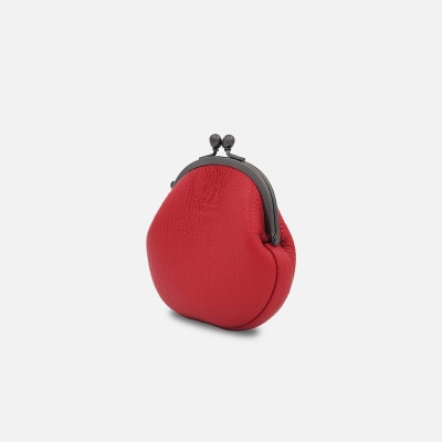 手縫いのがま口 牛革 【ポムデポポタン りんごの赤】|24_vou-010101