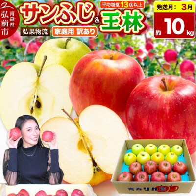 りんご サンふじ・王林 詰め合わせ【訳あり】約10kg|24_hkb-061001d