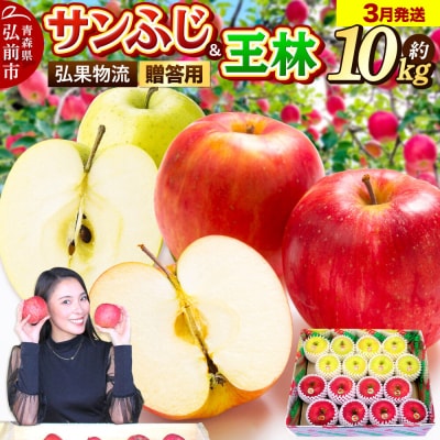 りんご 3月発送 サンふじ・王林 詰め合わせ 約10kg|24_hkb-071001d