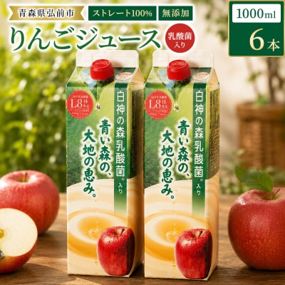 りんごジュース 青森県産 1L6本 乳酸菌入り|24_dcp-080601