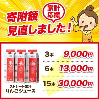 りんごジュース ストレート果汁【林檎園】1000ml×6本 紙パック|24_cam-010601