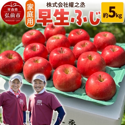 りんご 早生ふじ【家庭用】約5kg 權之丞farm|24_gnz-090501