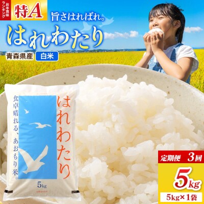 《定期便3ヶ月》米 はれわたり【白米】5kg(5kg×1袋)令和7年産|24_wda-010503