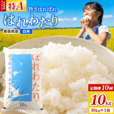 《定期便10ヶ月》米 はれわたり【白米】10kg×1袋 令和7年産|24_wda-031010