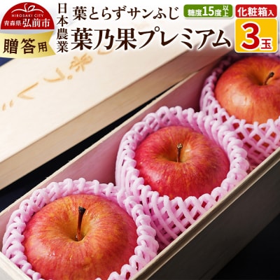 りんご【25年12月出荷】 葉とらずサンふじ 葉乃果 3玉 贈答用|24_nng-140301cg