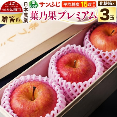 りんご【25年12月出荷】 葉とらずサンふじ 葉乃果 3玉 贈答用|24_nng-140301cg